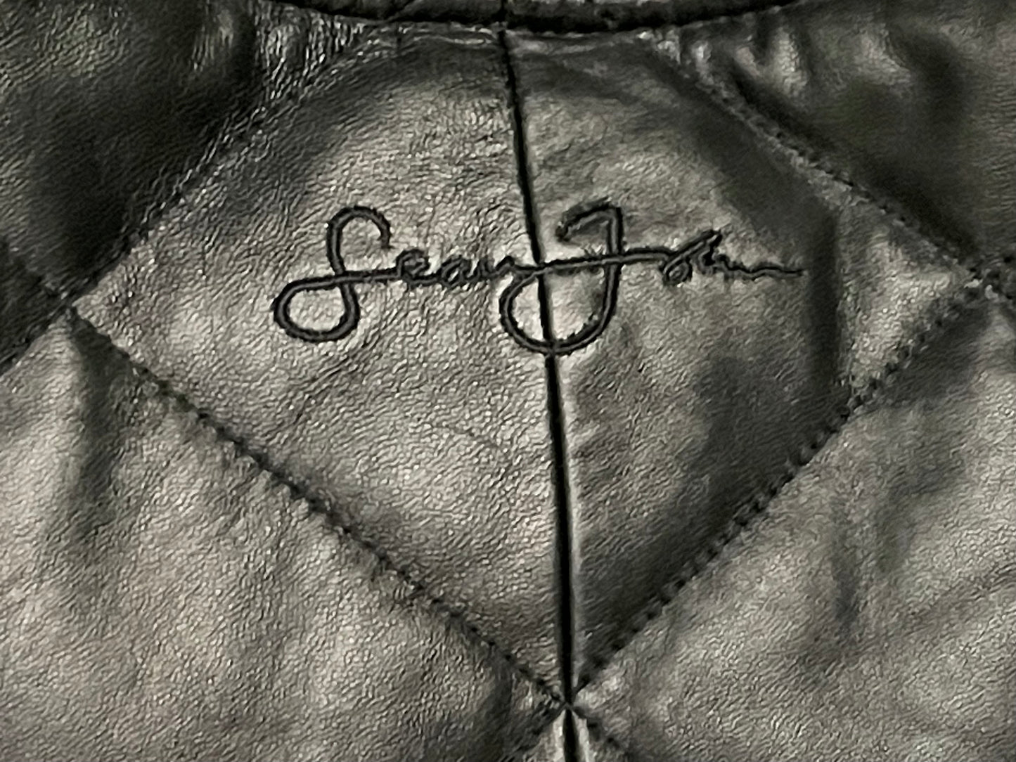 Vintage Sean John Leather Quilted Jacket