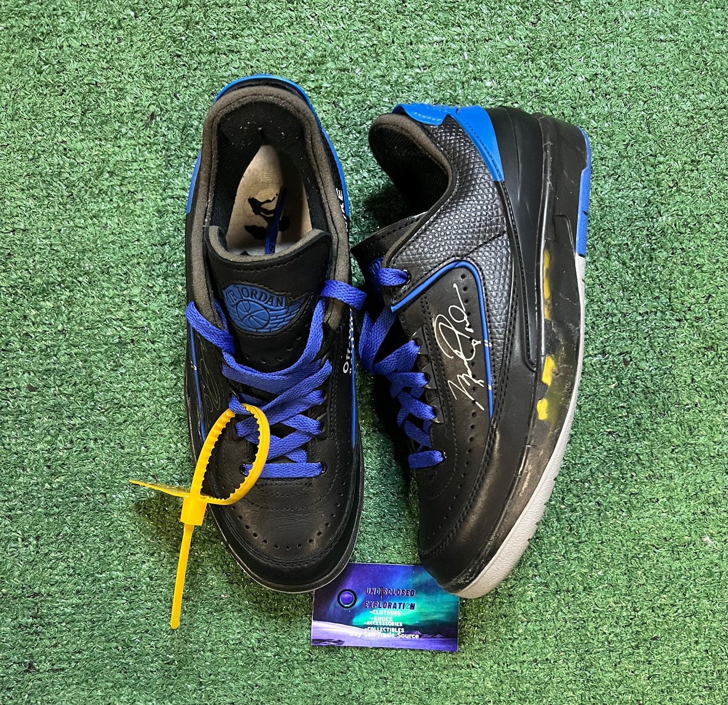 Off white X Air Jordan 2 black varisty royal size 6men/7.5women