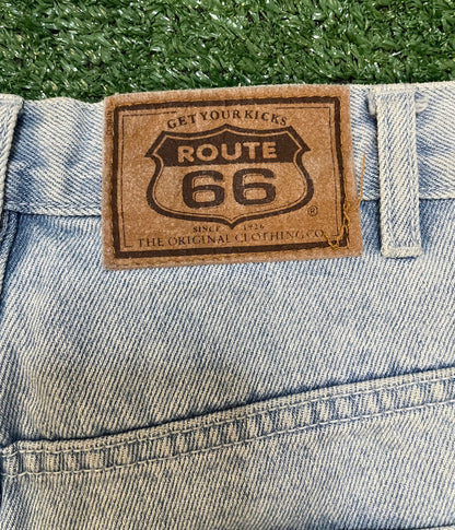 Vintage 1990s Route 66 light wash Jean shorts