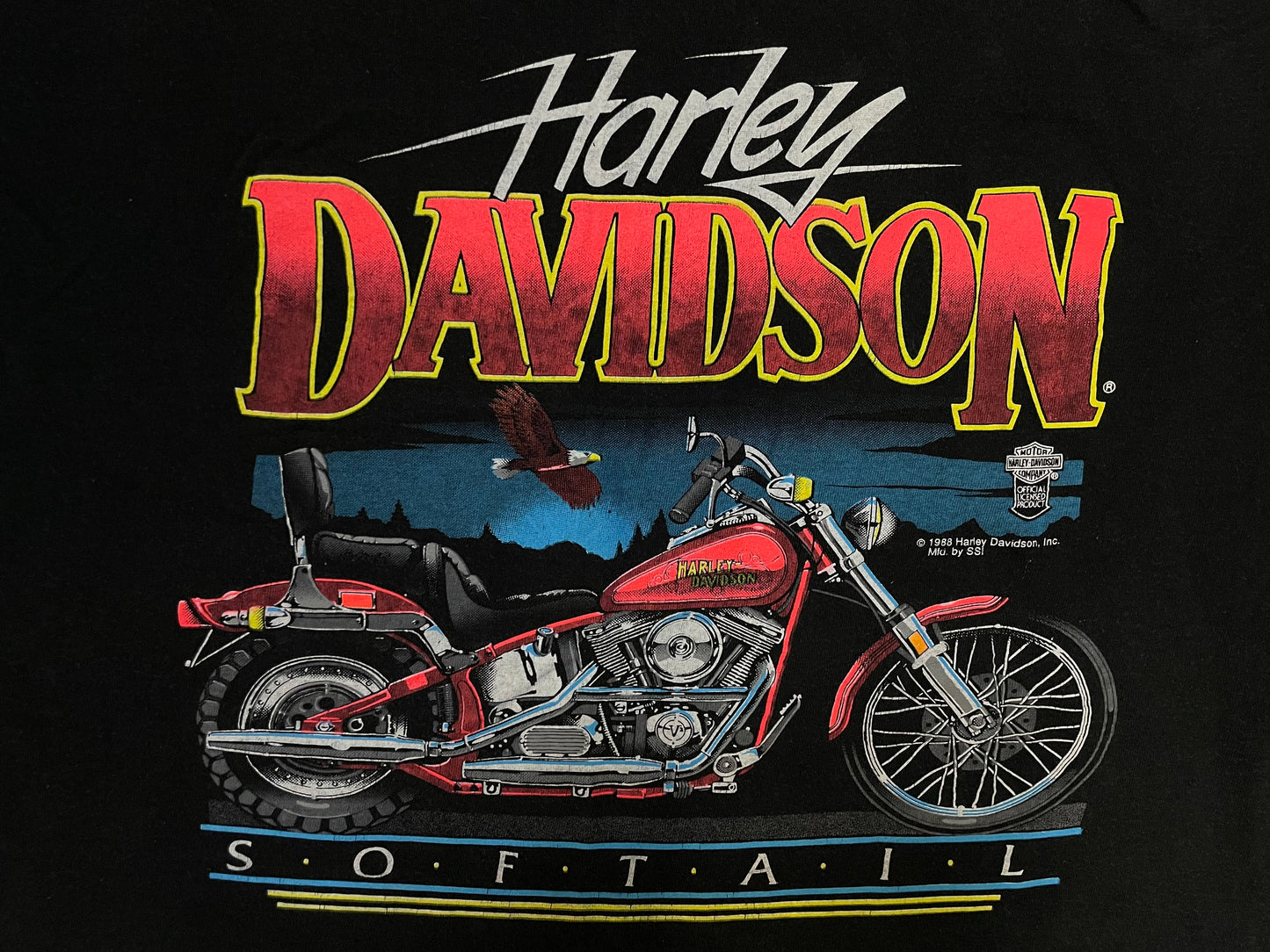 Vintage 1980s Harley Davidson softail motorcycle tee