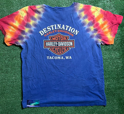 Harley Davidson Tie-Dye Motorcycle Destination tacoma Tee