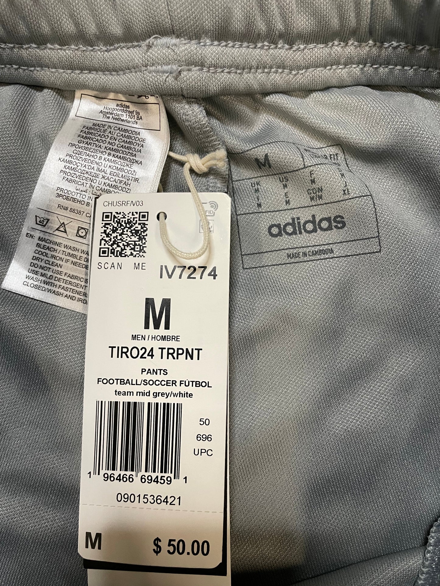 Adidas grey & white tiro 24 pants