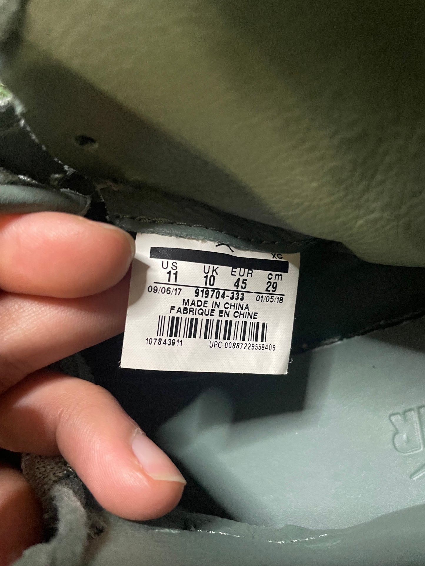 Air Jordan 1 high flyknit clay green size 11men/12.5women