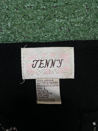 Vintage Jenny black rhinestone longsleeve