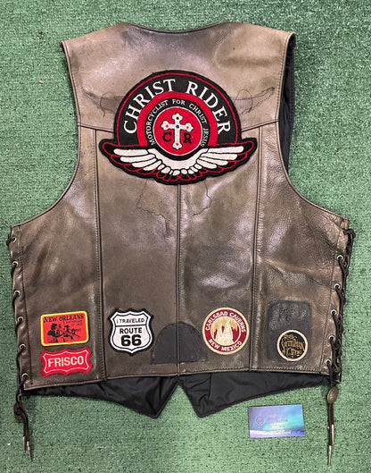 Vintage 1980s Christ rider motorcycle patch vest