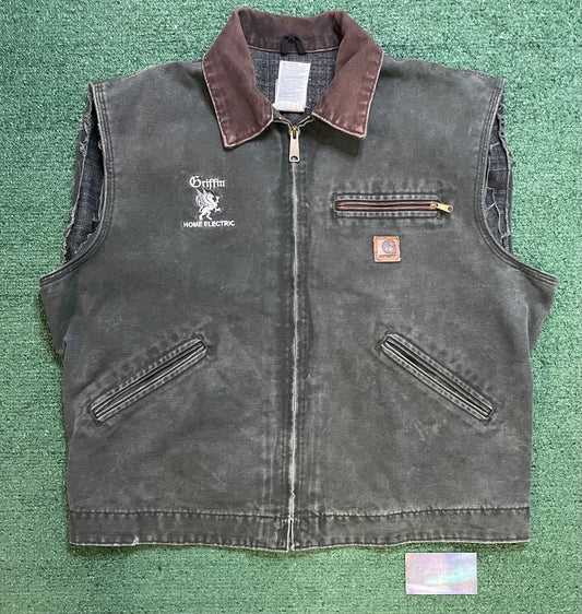 Vintage Carhartt moss green Detroit jacket vest