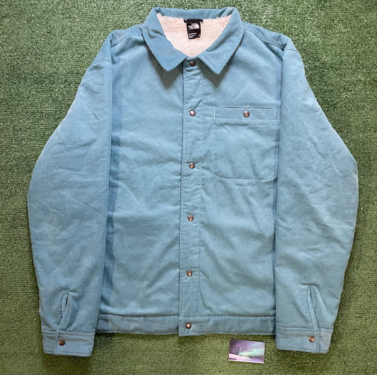 The North Face algae blue Sherpa   Button up jacket