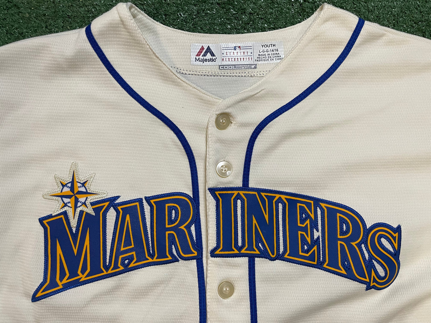 Seattle Mariners Felix Hernandez #34 blue and gold jersey