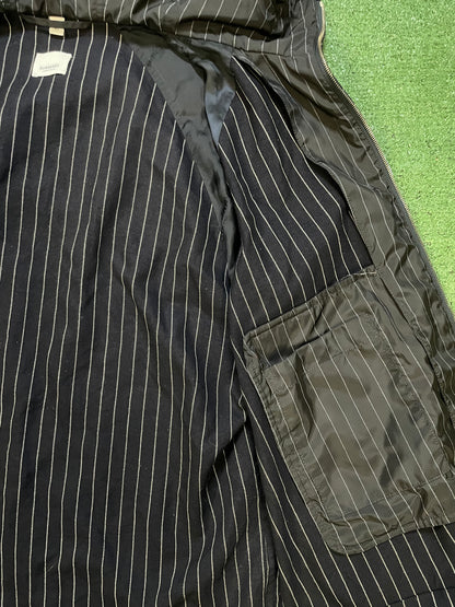 Burberry navy and white pinstripe jacket