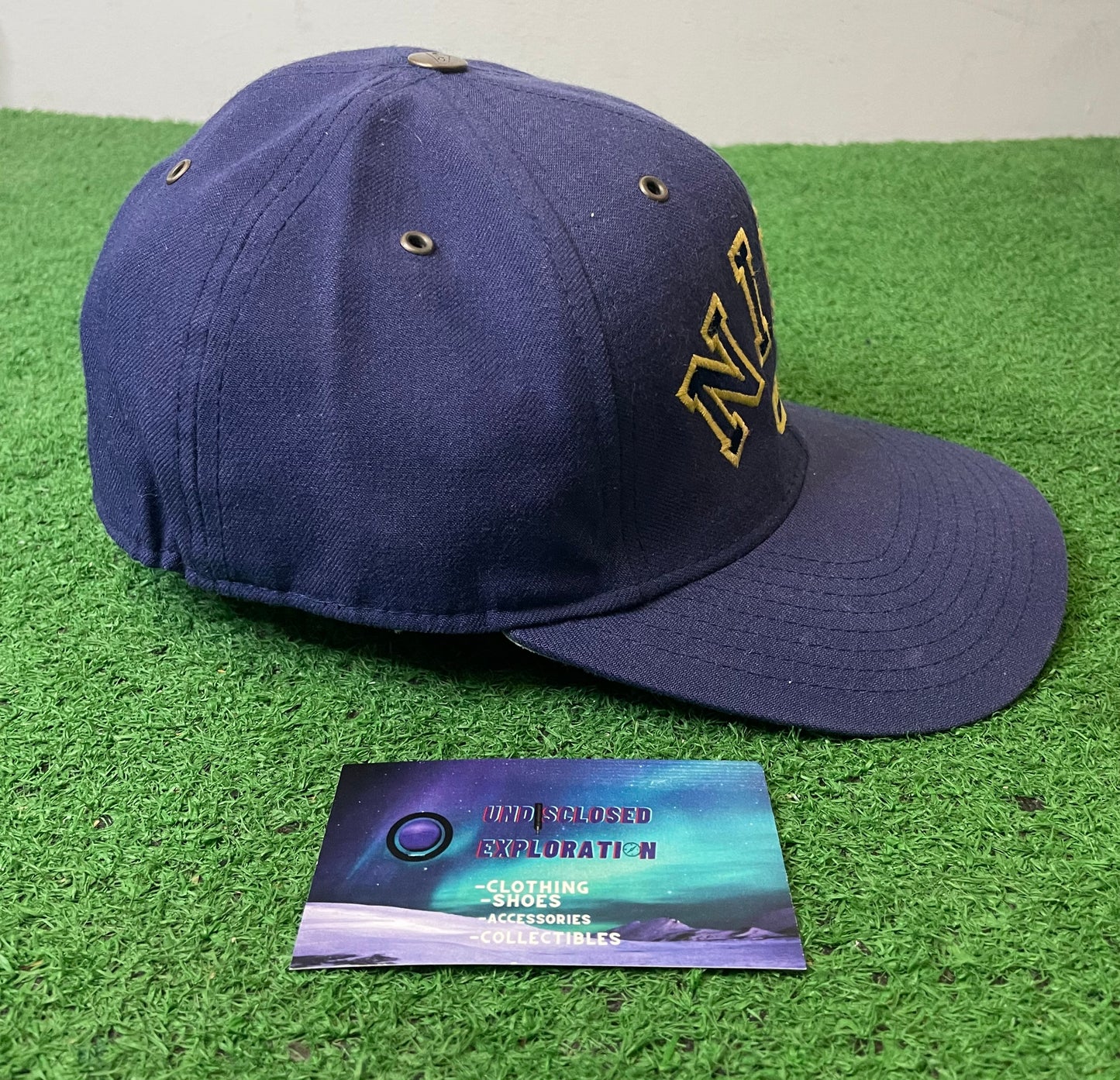 Vintage 1990s Nike spellout blue and yellow hat