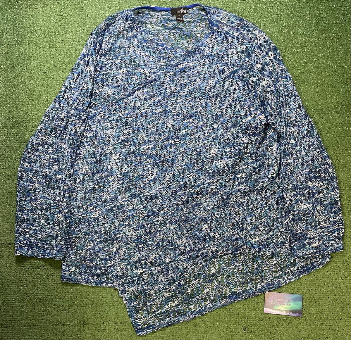 erika blue & white Cardigan