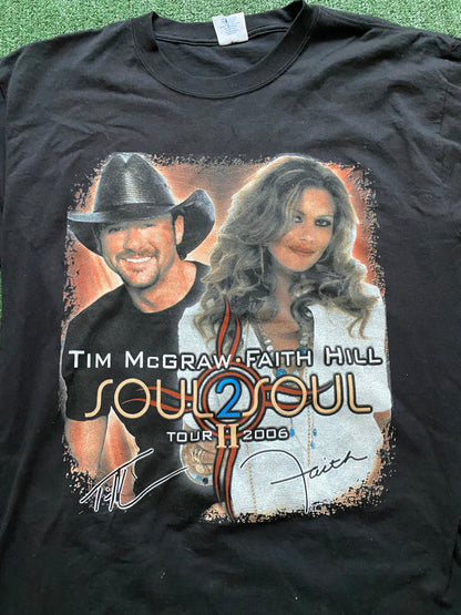 Vintage 2006 Tim McGraw/Faith Hill Soul 2 Soul Tour T-Shirt