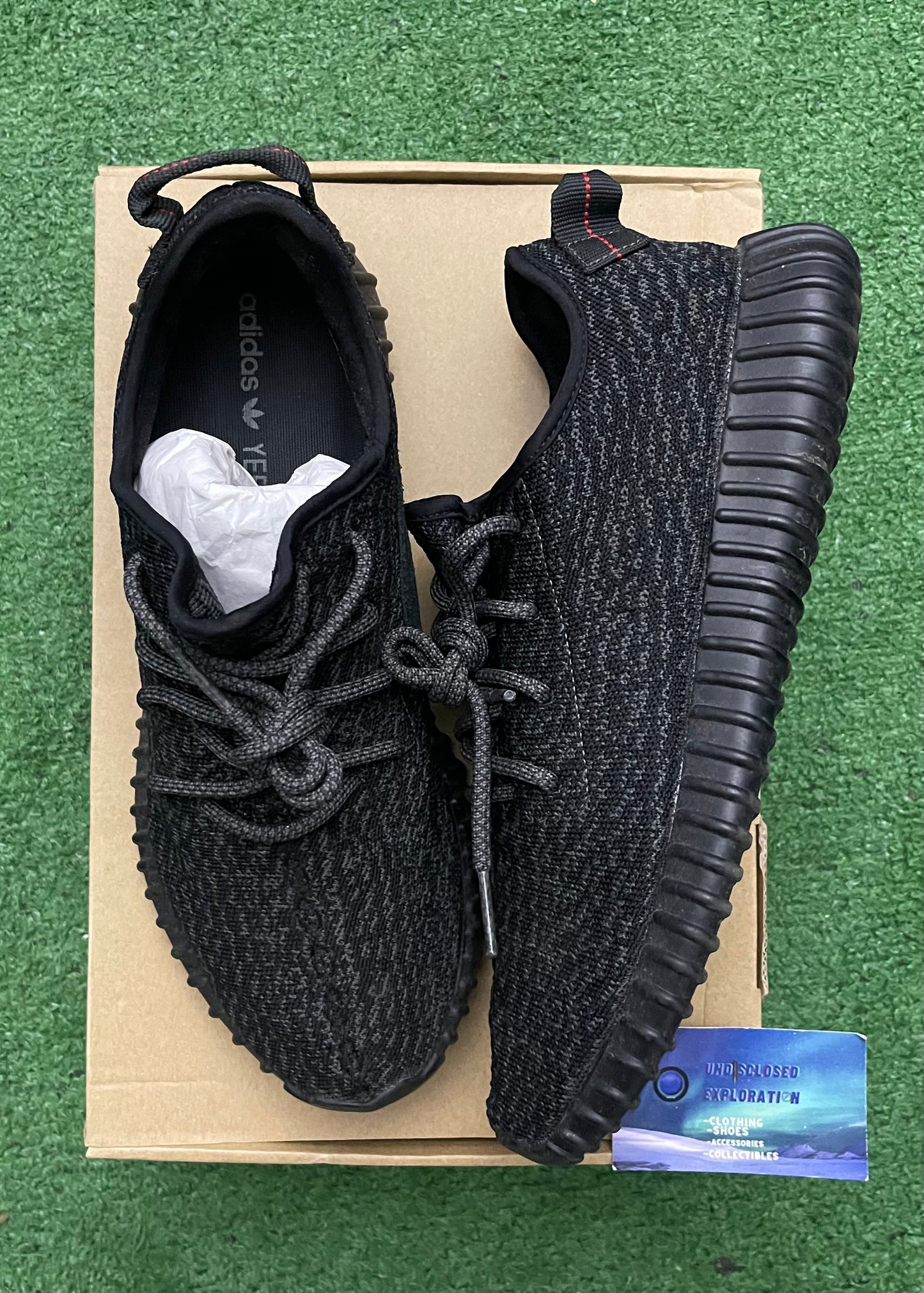 Yeezy 350 Pirate Black 2016 11.5 Men/13 Women “Preowned”