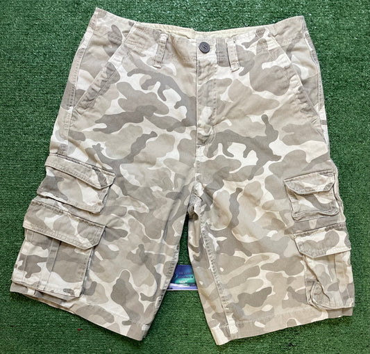 White dessert camo cargo shorts
