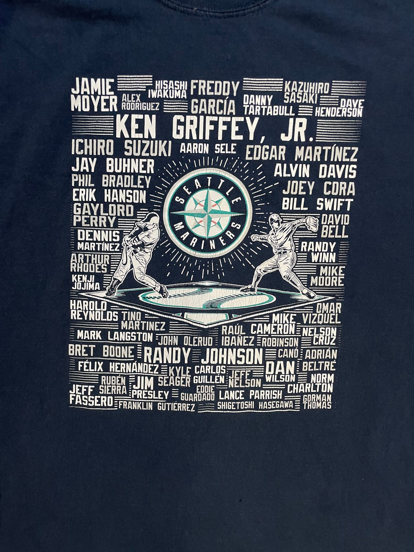 Vintage 1990s Seattle Mariners player list longsleeve tee