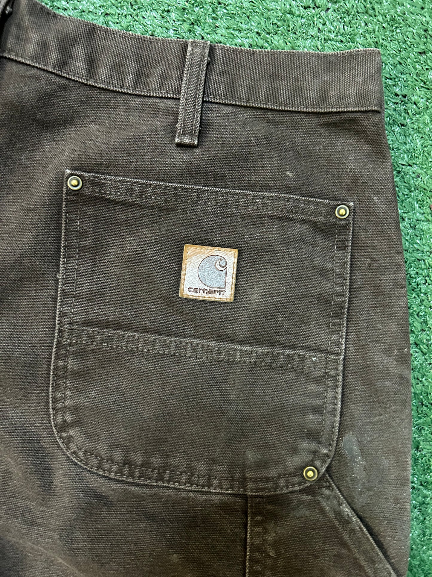 Carhartt brown distressed double knees pants