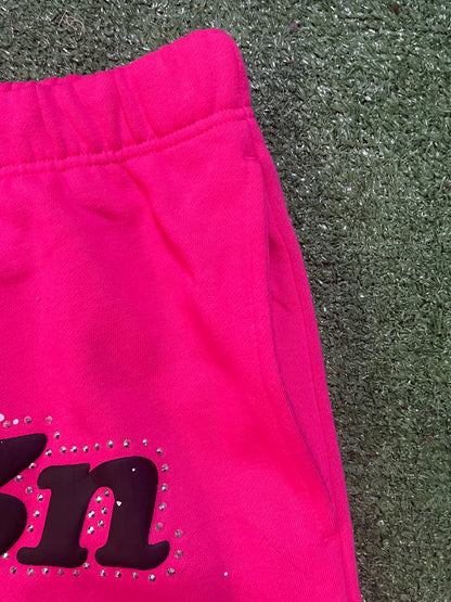 Broken Promises faceless rhinestone sweatpants