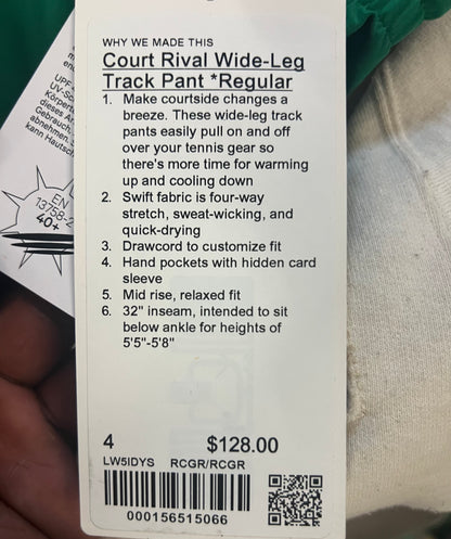 lululemon court rival wide leg track pant regular
