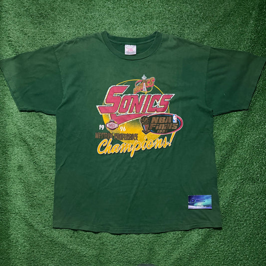 Vintage Seattle SuperSonics Western Conference Champs Shirt 1996