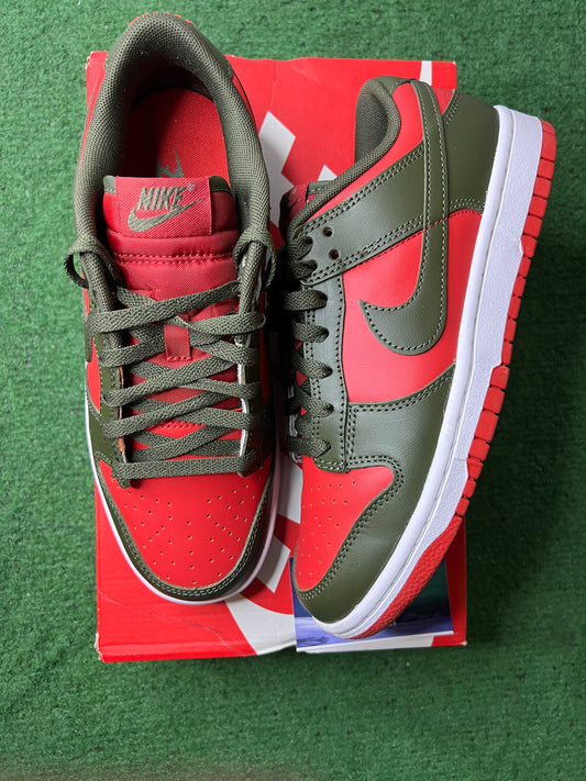 Nike dunk low cargo khaki mystic red size 7youth/8.5women