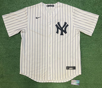 New York Yankees pinstripe white and navy jersey