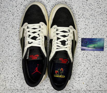 Jordan 1 Low Travis Scott Olive 11.5 Men/13 Women “Preowned”
