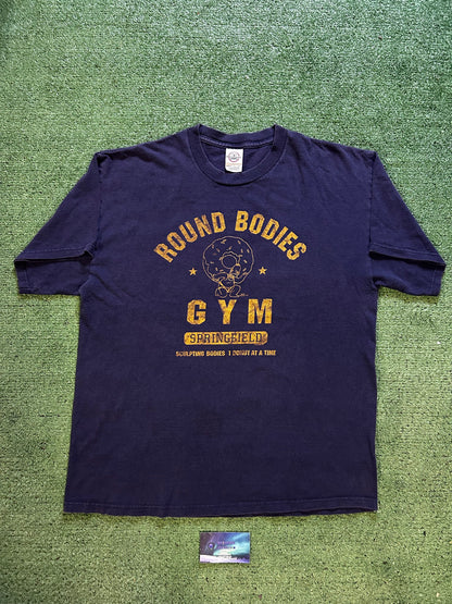 Vintage round bodies gym Simpsons Springfield tee