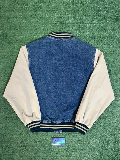 Vintage Visa Olympics denim varsity jacket