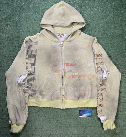Vale Forever Valley Dreams Hack green thermal knit zip up hoodie