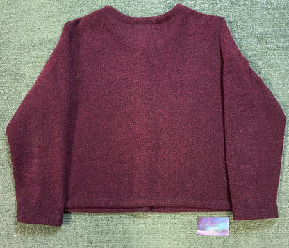 LL Bean cardigan maroon jacket