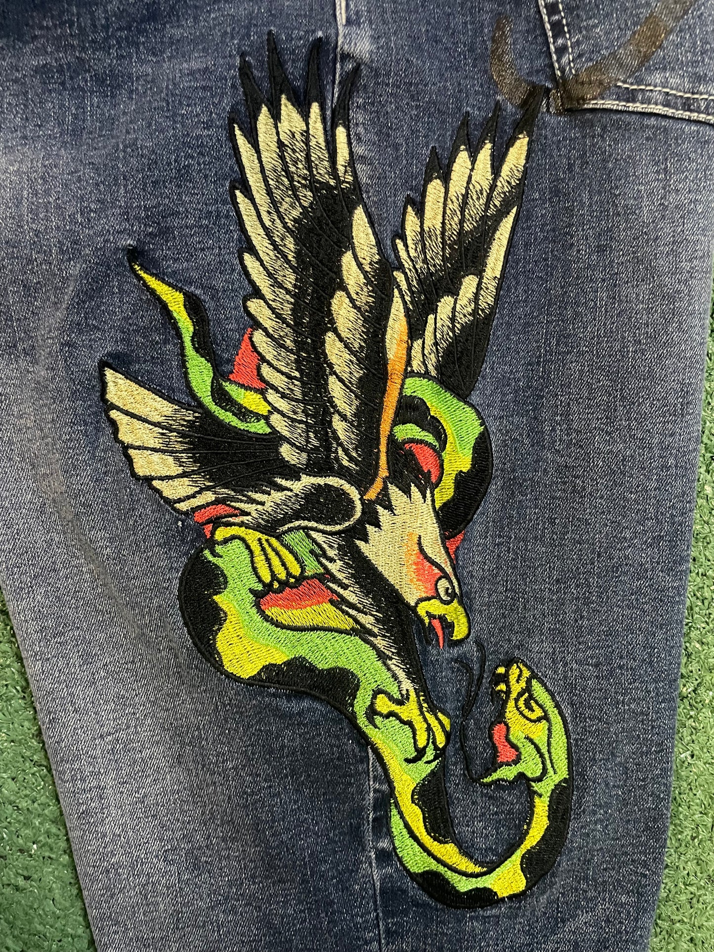 Ed Hardy eagle and snake jeans