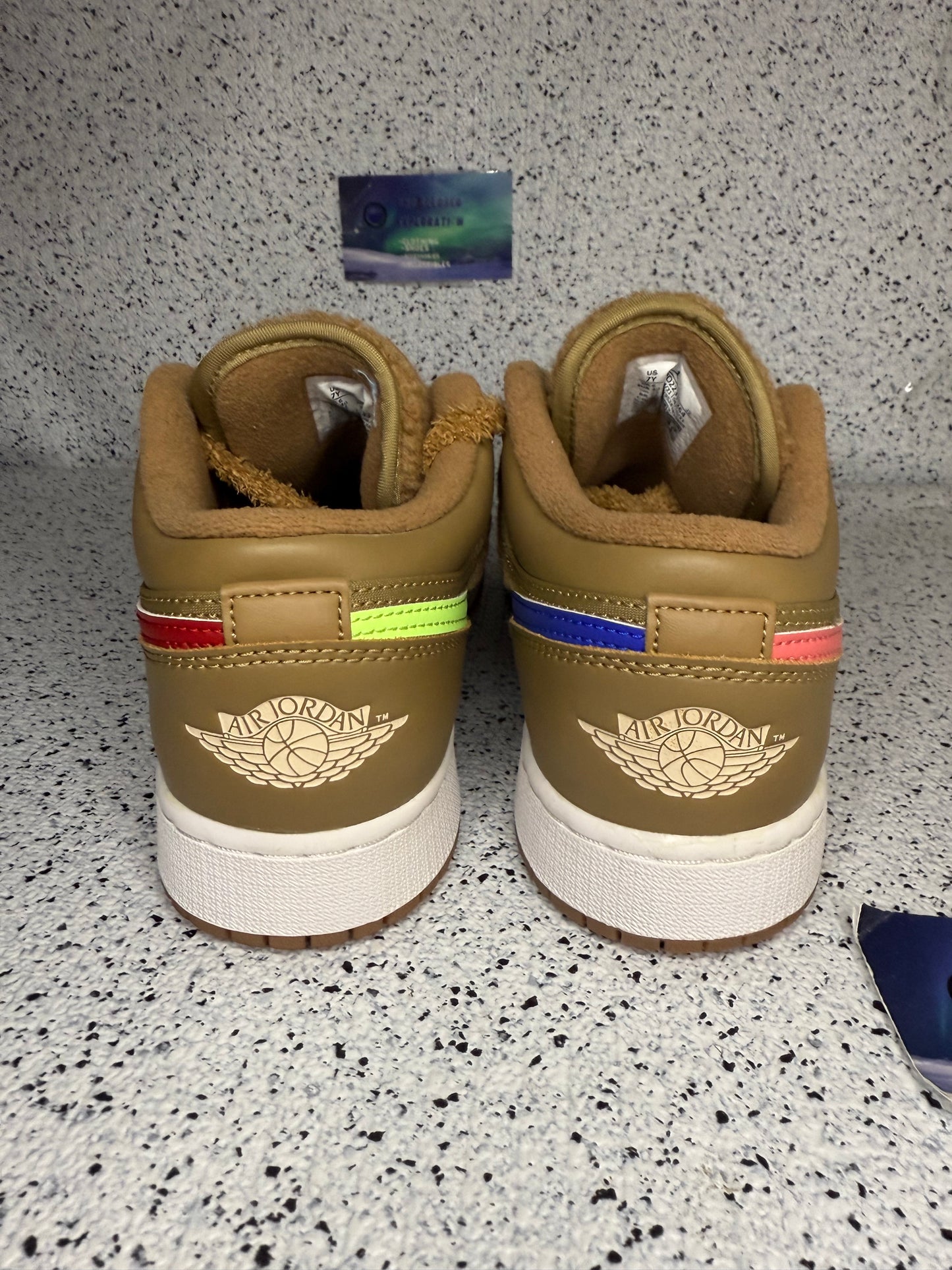 Jordan 1 Low Teddy Bear 7 Youth/8.5 Women “Preowned”