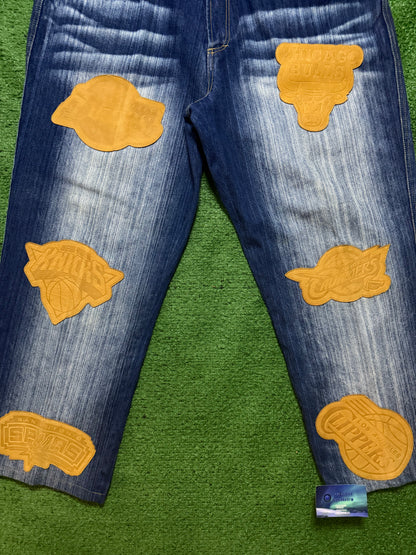 Vintage NBA Jeans UNK Brown Logos