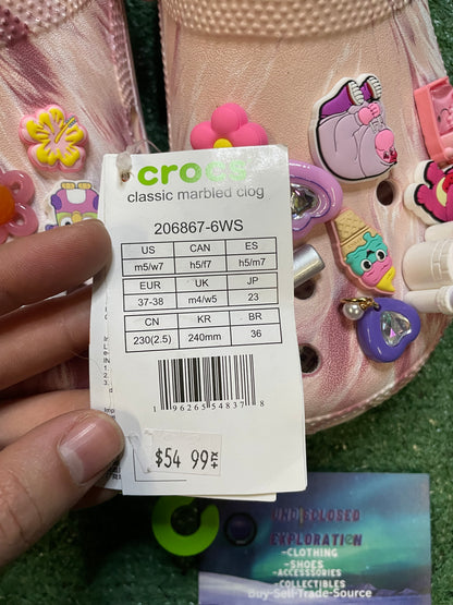 Crocs Classic Marbled Clog with jibbitz charms
