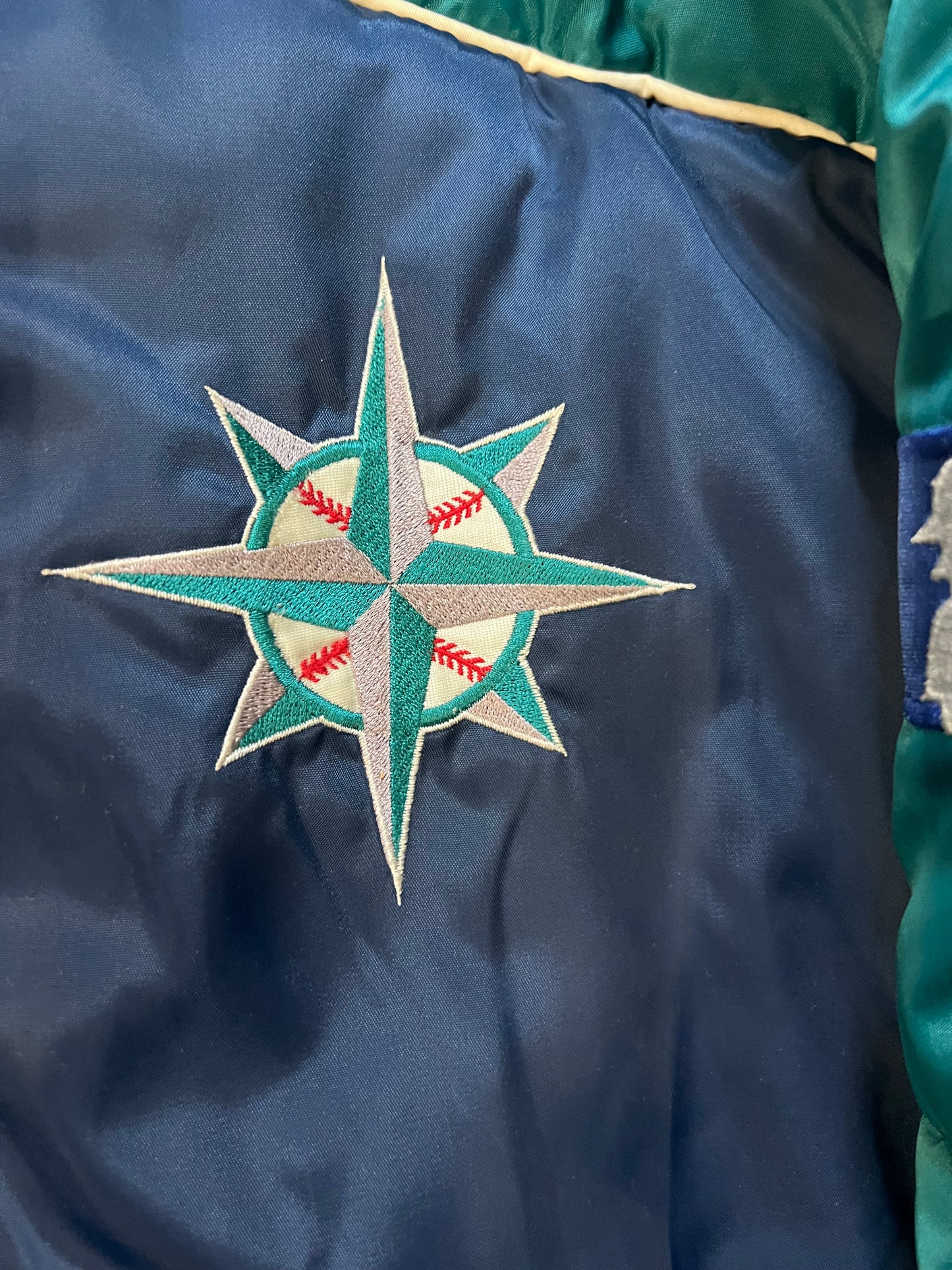 Vintage 1990s Seattle mariners pro player embroidered jacket