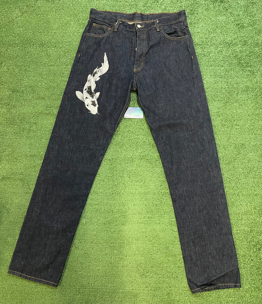 Ed Hardy X Siberia hills koi fish jeans