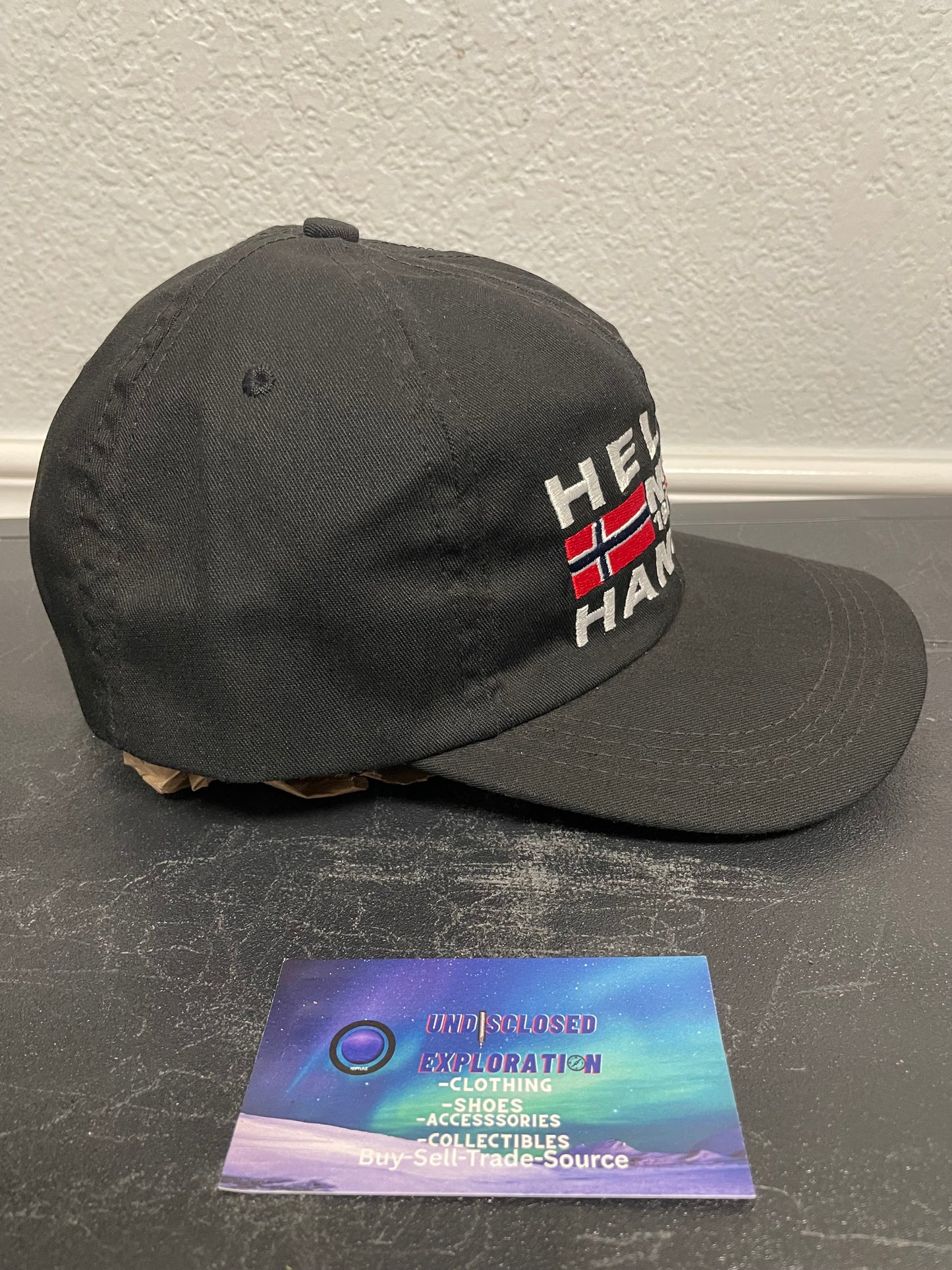 vintage Helly Hansen No. 1877 black US and Norwegian hat