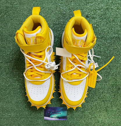 Nike Air Force 1 mid X off white leather varsity maize