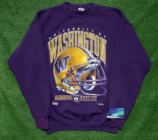 Vintage Washington Huskies Crewneck Helmet
