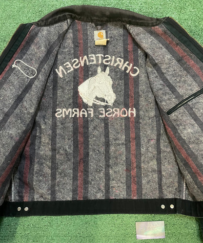 Vintage Carhartt black Detroit embroidered jacket