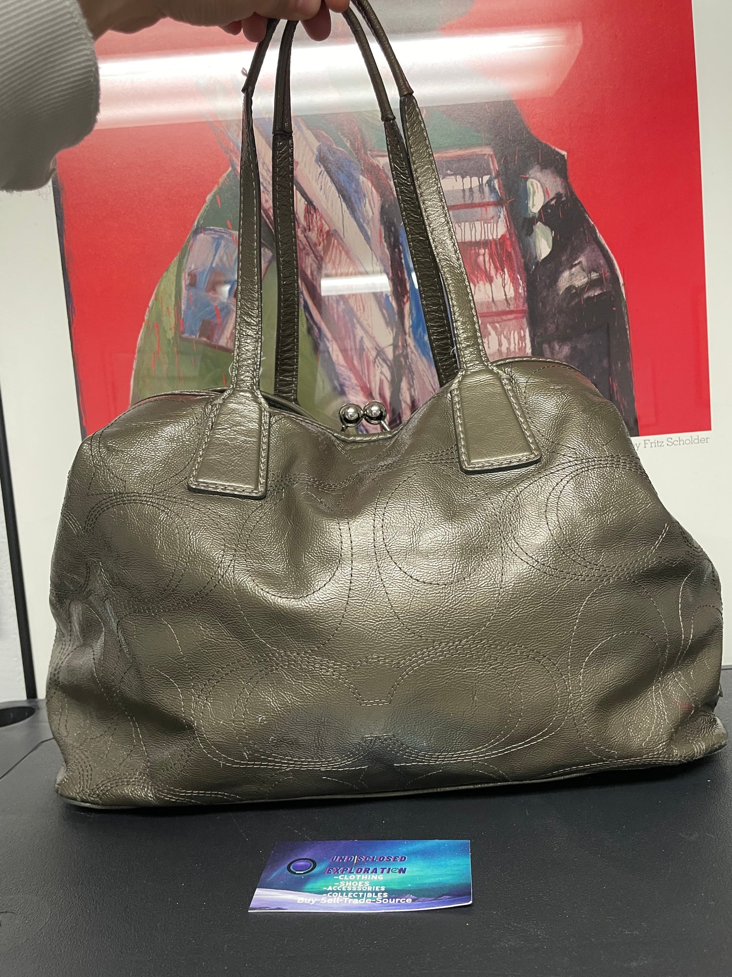 Coach patent leather kisslock shoulder bag