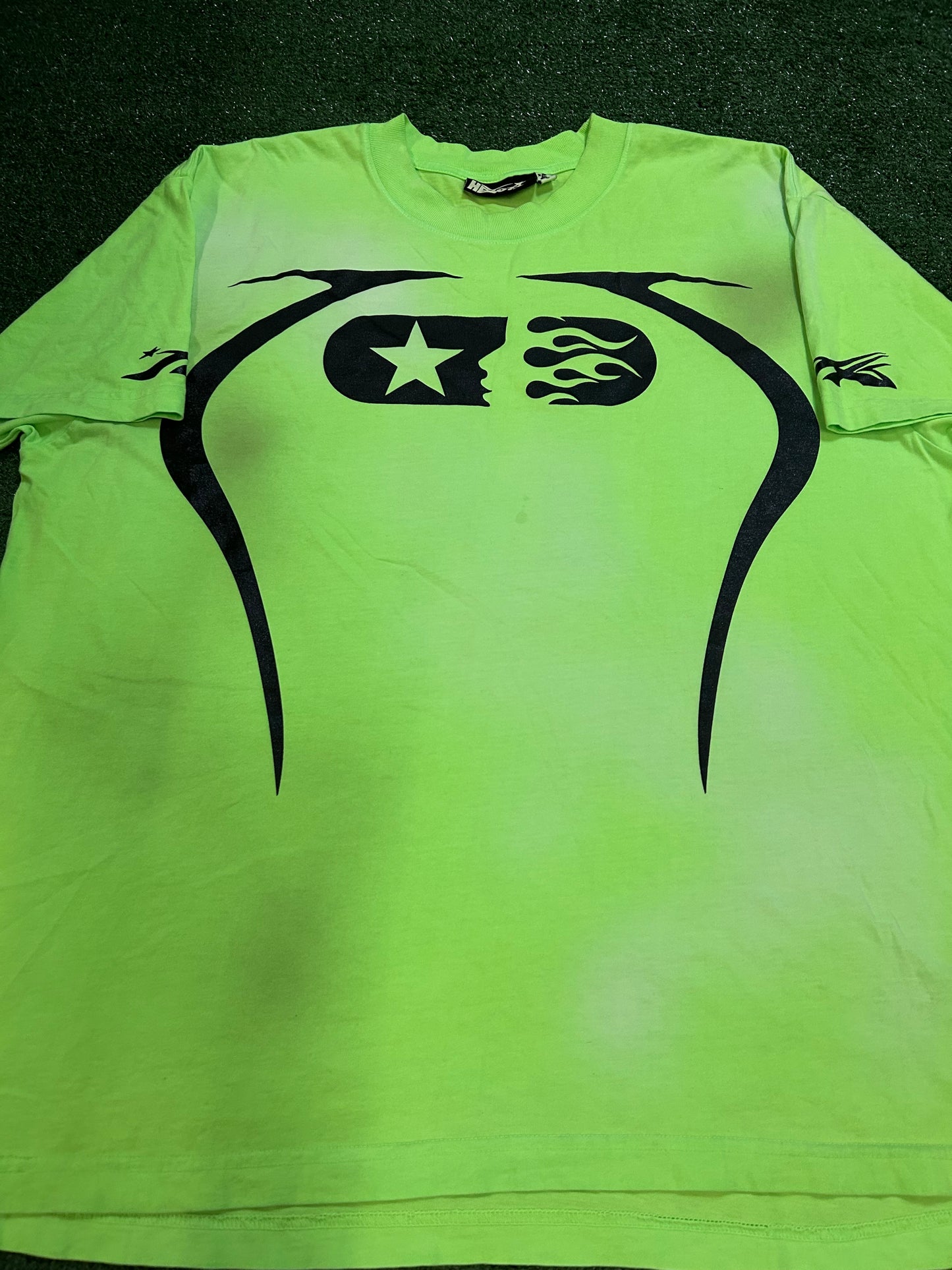 Hellstar warmup neon green tee
