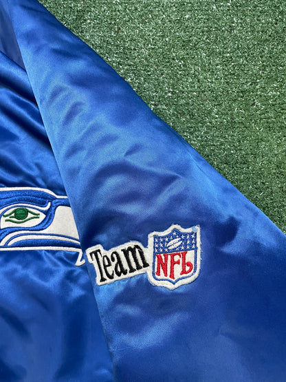 Vintage 1990s seattle Seahawks satin chalkline bomber jacket