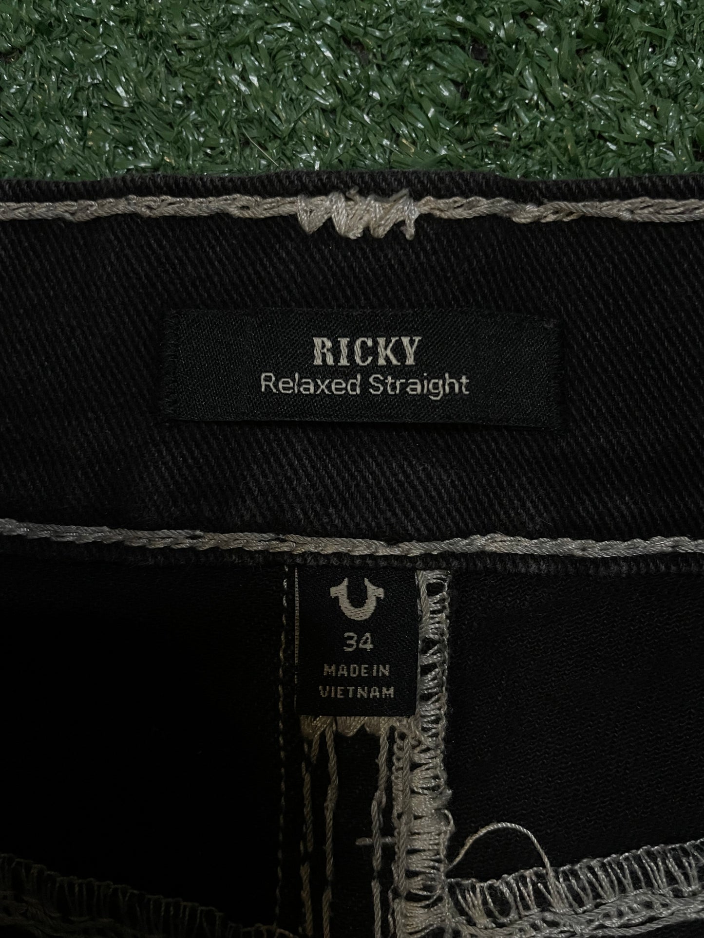 True Religion black & white Ricky jeans