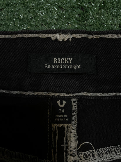 True Religion black & white Ricky jeans