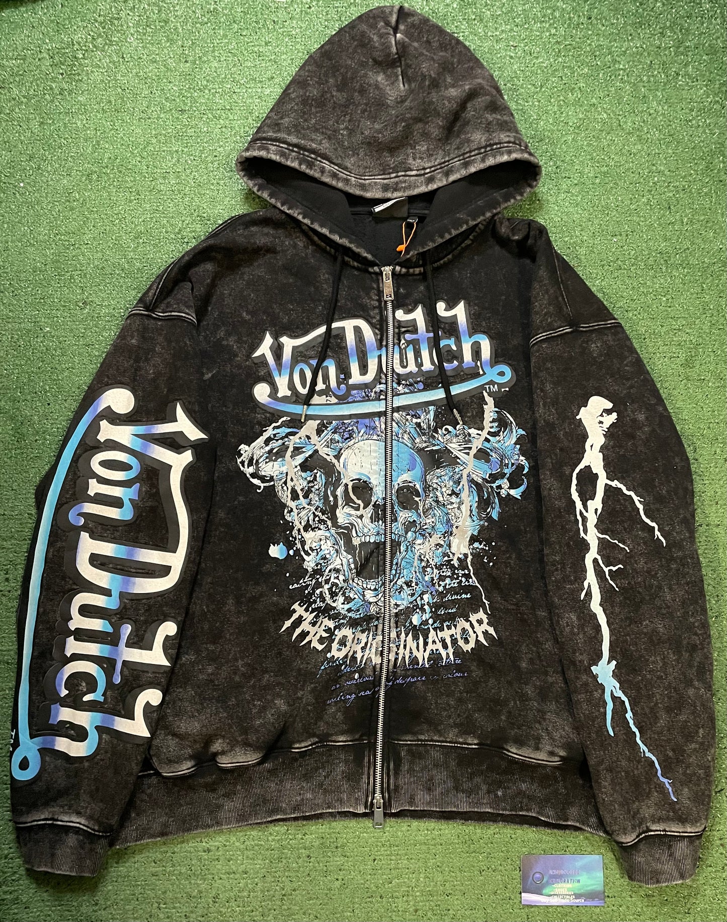 Von Dutch black & blue zip up hoodie