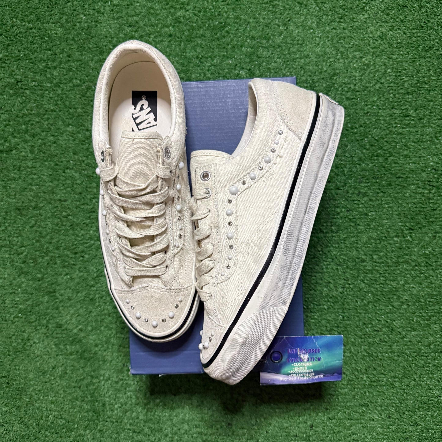 Vans Old Skool 36 Pearlized Marshmallow White 9 Men “Preowned”