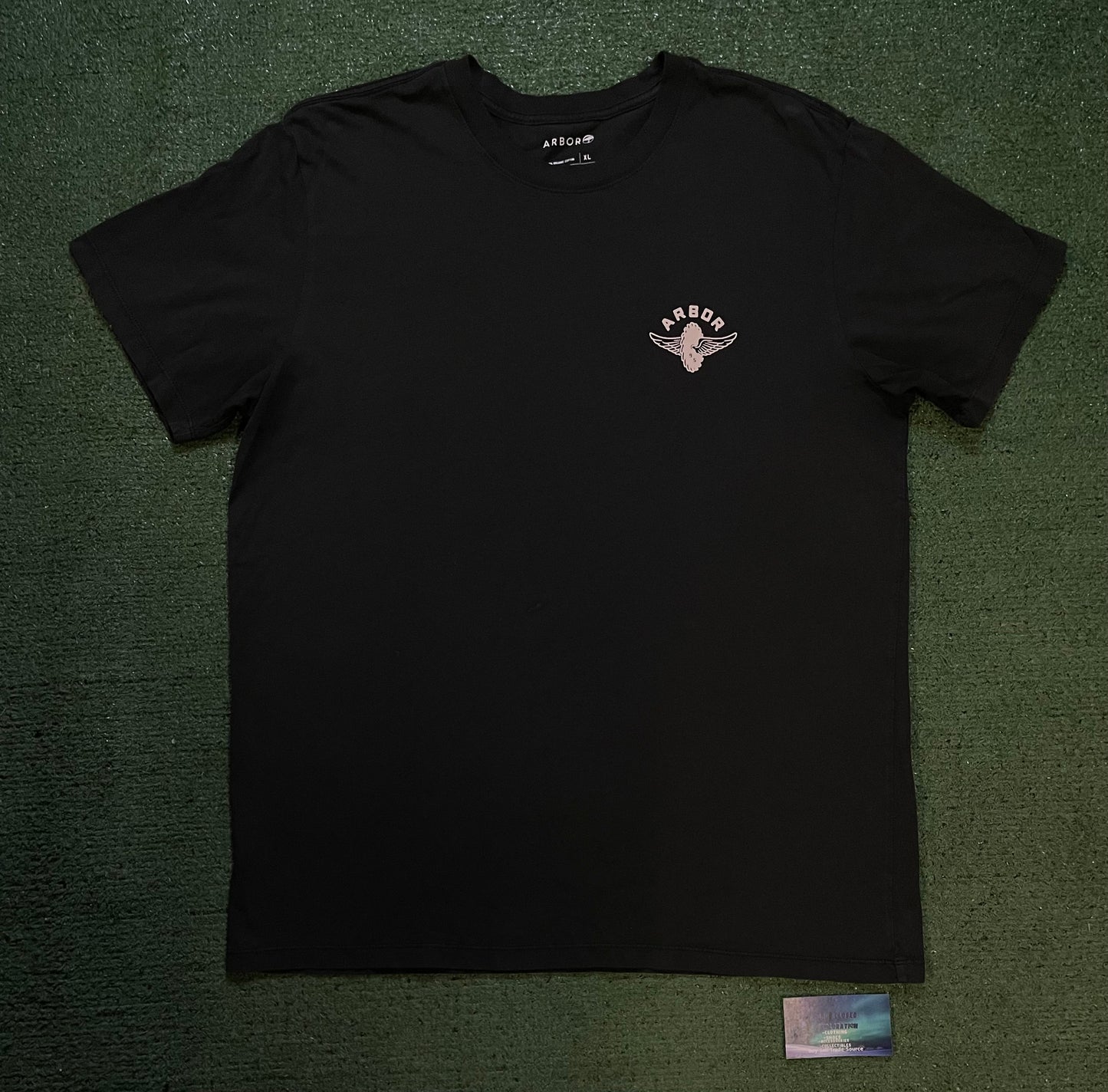 Arbor snowboards black and white tee