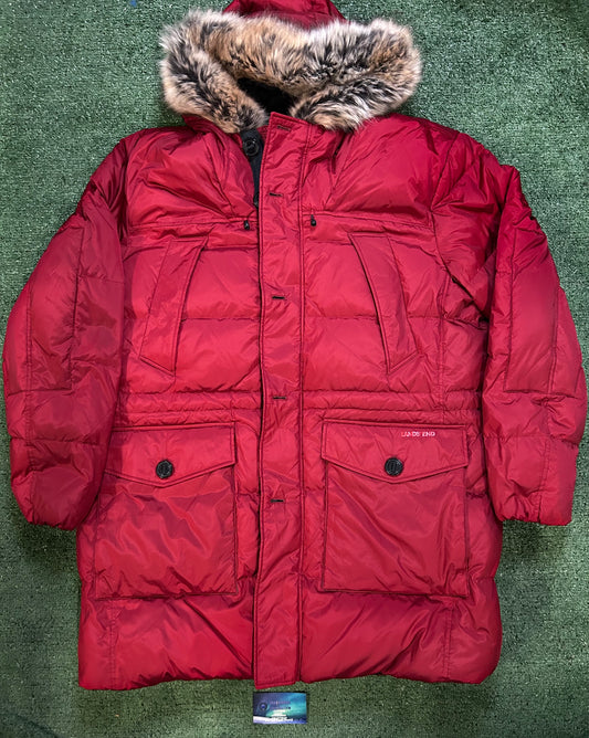 Lands End expedition red parka jacket