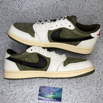 Jordan 1 Low Travis Scott Medium Olive 10 Men “Preowned”